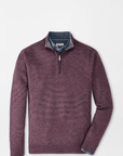 PETER MILLAR OUTERWEAR - 14 ZIP CLARET / M MILL WOOL-CASHMERE 1/4 ZIP