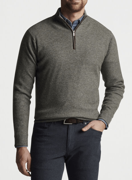 PETER MILLAR OUTERWEAR - 14 ZIP MILL WOOL-CASHMERE 1/4 ZIP