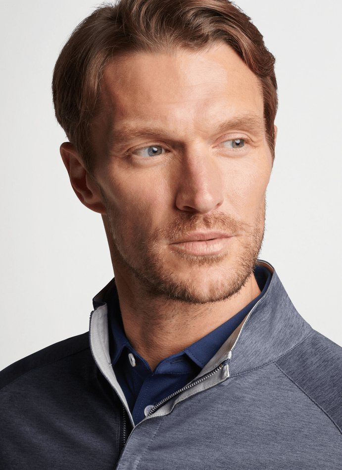 PETER MILLAR OUTERWEAR - 14 ZIP STEALTH PERFORMANCE 1/4 ZIP