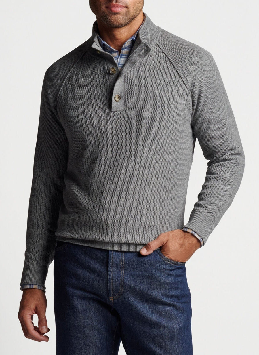 PETER MILLAR SWEATERS GALE / M PARKWAY TEXTURED 3-BUTTON MOCK