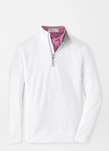 PETER MILLAR YOUTH - LS 14 ZIP WHITE / S YOUTH PERTH PERFORMANCE 1/4 ZIP