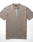 ROBERT BARAKETT SHIRTS - POLO TAN / M FERMI SS ZIP POLO