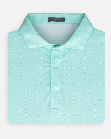 TURTLESON POLOS M / Mint Turtleson Clarence Mini Diamond Jacquard Performance Polo